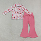 GLP3508 Christmas Santa Pink Zipper Girls Set