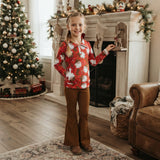 GLP3509 Christmas Santa Hat Cowboy Zipper Girls Set