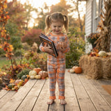 GLP3533 Halloween Bat Plaid Girls Pajamas Outfits