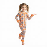 GLP3533 Halloween Bat Plaid Girls Pajamas Outfits