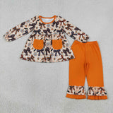 GLP3534 Halloween Bows Girls Set