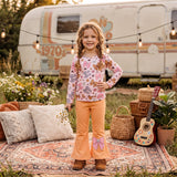 RTS GLP3536 Halloween Skull Bull Bows Flower Ruffles Girls Set