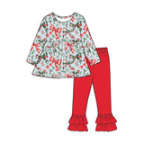 Preorder MOQ 5 pcs Each Style Christmas Coquette Bows Kids Matching Clothes
