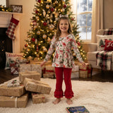 GLP3541 Christmas Coquette Bows Red Girls Set