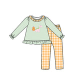 Preorder MOQ 5 pcs Each Style Fall Pumpkin Dinosaur Kids Matching Clothes