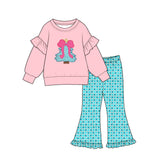 Preorder Samples GLP3548 Embroidery Christmas Trees Bows Girls Set