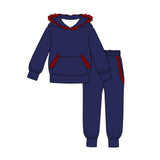 Preorder MOQ 5 Pcs Each Style Team Colors Ruffles Girls Hoodie Outfits