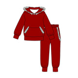 Preorder MOQ 5 Pcs Each Style Team Colors Ruffles Girls Hoodie Outfits