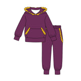 Preorder MOQ 5 Pcs Each Style Team Colors Ruffles Girls Hoodie Outfits