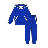 Preorder MOQ 5 Pcs Each Style Team Colors Ruffles Girls Hoodie Outfits