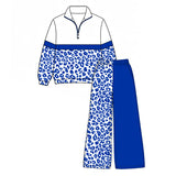 Preorder MOQ 5 Pcs Each Style School Team Colors Leopard Pullover Girls Wide Leg Outfits
