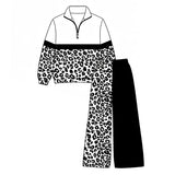 Preorder MOQ 5 Pcs Each Style School Team Colors Leopard Pullover Girls Wide Leg Outfits