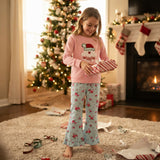 GLP3596 Embroidery Christmas Santa HOHOHO Flower Girls Set