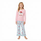 GLP3596 Embroidery Christmas Santa HOHOHO Flower Girls Set