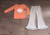 Preorder Samples Each Style Embroidery Fall Pumpkin Mouse High heel Kids Matching Clothes-real pic 2026.8.24