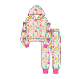 Preorder MOQ 5 Pcs Each Style Christmas Santa Bows Cute Girls Hoodie Outfits