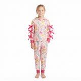 GLP3613 Christmas Colorful Lanterns Bows Hoodie Girls Outfits