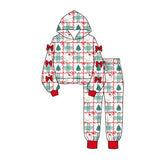 Preorder MOQ 5 Pcs Each Style Christmas Santa Bows Cute Girls Hoodie Outfits