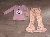Preorder Samples Each Style Embroidery Halloween Pumpkin Flower Kids Matching Clothes-real pic 2026.8.24