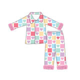 Preorder MOQ 5 pcs each Valentine's Day Love Feather Mommy And Me Pajamas Outfits