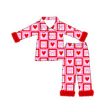 Preorder MOQ 5 pcs each Valentine's Day Love Bows Feather Mommy And Me Pajamas Outfits