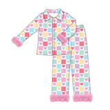 Preorder MOQ 5 pcs each Valentine's Day Love Feather Mommy And Me Pajamas Outfits