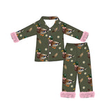 Preorder MOQ 5 pcs each Mallard Ducks Pink Feather Mommy And Me Pajamas Outfits