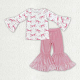 GLP3638 Coquette Bows Pink Velvet Girls Outfits