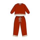 Preorder MOQ 5 Pcs Each Style Fall Solid Color Thick Cotton Sweatshirt Girls Outfits