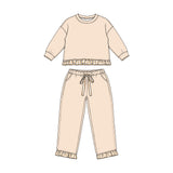 Preorder MOQ 5 Pcs Each Style Fall Solid Color Thick Cotton Sweatshirt Girls Outfits