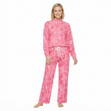 GLP3651 Hunting Leaves Rose Red Middle Neckline Adult Women's Set