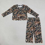 GLP3662 Hunting Camo Scallop Edge Mockneck Girls Set