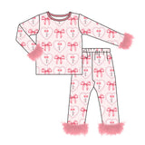 Preorder MOQ 5 pcs Each Style Valentine's Day Love Flower Feather Kids Matching Clothes