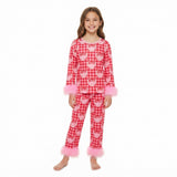 GLP3669 Valentine's Day Love Bows Feather Girls Pajamas Outfits
