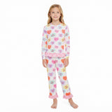 GLP3676 Valentine's Day Love Pink Plaid Ruffles Girls Set