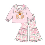 Preorder MOQ 5 pcs Each Style Thanksgiving Day Turkey Leopard Pink Kids Matching Clothes