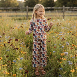 GLP3690 Fall Flower Leaf Scallop Edge Girls Set
