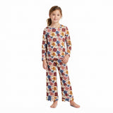 GLP3690 Fall Flower Leaf Scallop Edge Girls Set