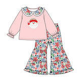 Preorder MOQ 5 pcs Each Style Christmas Santa Flower Kids Matching Clothes