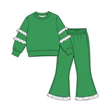 Preorder MOQ 5 pcs Each Color Solid Color Ruffles Girls Set-2026.8.20