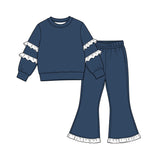 Preorder MOQ 5 pcs Each Color Solid Color Ruffles Girls Set-2026.8.20