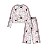 Preorder MOQ 5 pcs Each Style Happy New Year Stripe Yoga Girls Set-2026.8.20