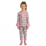 GLP3734 Christmas Santa Camo Pink Girls Pajamas Outfits