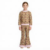 GLP3735 Hunting Camo Pink Plaid Middle Neckline Girls Set