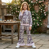 GLP3736 Hunting Camo Pink Plaid Mockneck Gray Girls Set