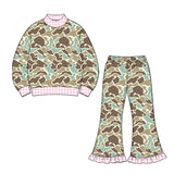 Preorder MOQ 5 pcs GLP3738 Each Hunting Camo Middle Neckline Girls Clothes-2026.8.20