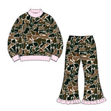 Preorder MOQ 5 pcs GLP3739 Each Hunting Camo Middle Neckline Girls Clothes-2026.8.20