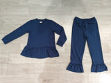 Preorder Samples Each Color Solid Color Cotton Ruffles Girls Set