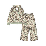 Preorder MOQ 5 pcs Each Style Hunting Camo Hoodie Girls Set-2026.8.27