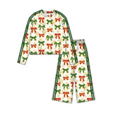 Preorder MOQ 5 pcs Each Style Christmas Santa Stripe Girls Set-2026.8.28